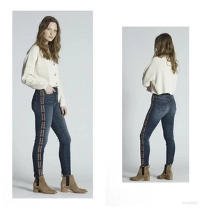 Driftwood Jackie High Rise Aztec Embroidered Boho Jeans Size 25 - Picture 1 of 15