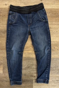 Zara Boys Jeans Pants Youth 8 Size 128 Blue Denim Pull On Elastic Waistband - Picture 1 of 3