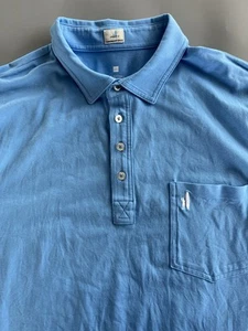Johnnie O Mens Hanging Out Polo Shirt XXL Light Blue Pocket Casual - Picture 1 of 8