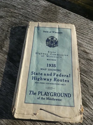 Mapa de carreteras de Wisconsin 1935 Foto 1 de 4