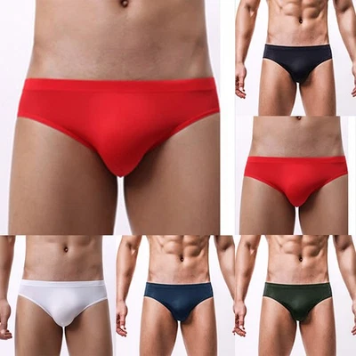 Slip Homme Vêtements de Nuit Pochette Soie Glace Caleçon D'été Confort Linge - Photo 1/4