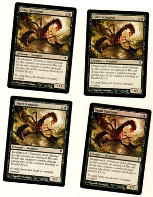 Set Of 4 Giant Scorpian Zendikar 90/249 Common Magic the Gathering MTG Card - Image 1 of 4