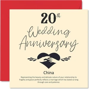 20th Anniversary Card for Husband Wife Boyfriend Girlfriend - 20th Wedding - Picture 1 of 7