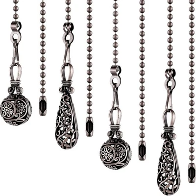 Ventilador de Techo 4 Piezas Tirador Cadena Vintage Hueco Negro Color Cobre  Foto 1 de 4