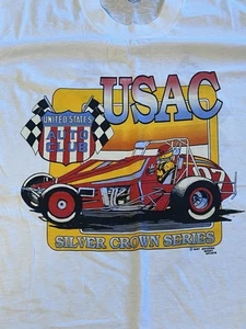 Vintage Autorennen T-Shirt Single Stitch Stedman USAC Large - Bild 1 von 6