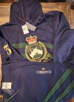 Nuevo con etiquetas Conjunto de 2 joggers Polo Ralph Lauren escudo azul/verde grande y alto XLT Foto 1 de 2