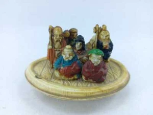Vintage 7 Chinese Immortals in Clamshell Boat Sculpture - Picture 1 of 6