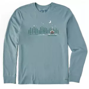 T-shirt nuova con etichette Life is Good uomo L/S vintage Crusher.. "Cabin Landscape"...(xxxl) - Foto 1 di 1