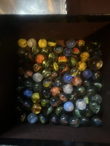 Maine Estate Find! 225+ Marbles - Nice Mix! All Are Shown! 3 Pounds! Quick Ship! - Picture 1 of 3