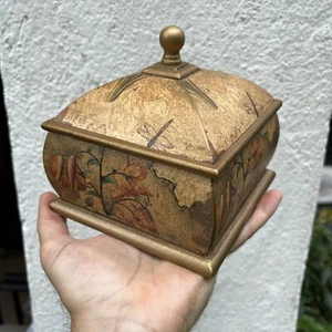 Vintage Antique Wooden Square Storage Chest Box Original Old Hand Crafted - Picture 1 of 6