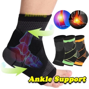Ankle Support Compression Socks Foot Wrap Arch Heel Plantar Fasciitis Bandage - Picture 1 of 25