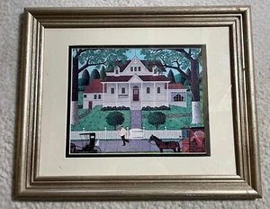 Charles Wysocki Ice Cream And Hopscotch Framed Art Americana Lithograph - Picture 1 of 7