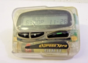 Vintage Motorola Pager Bravo Express Xtra See Through Case Clock Alarm - Zdjęcie 1 z 22