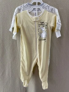 Gerber Sheep Print & “Little wishes…” Sleepers - Set of 2 - Picture 1 of 11