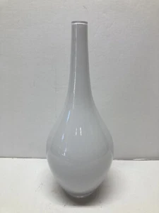 IKEA White Salong Hand-Crafted Art Glass Vase 12 " Tall Opaque ~LOVELY~ - Picture 1 of 9
