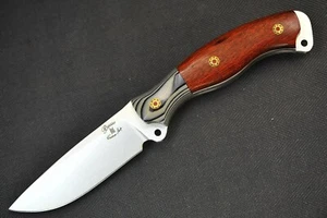 Busse Custom Mean Street Ergo .16" Satin INFI Black/Tan G10 G-rexed Blood Wood - Picture 1 of 12