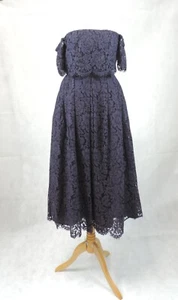 Asos schulterfreies Spitzen-Abschlussball-Midikleid marineblau Größe UK 10 UVP £120 DH191 JJ 15 - Bild 1 von 10