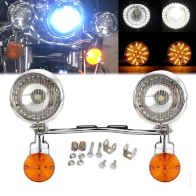 Barra de luces puntuales de señal de giro de paso de conducción para Harley Touring Road King FLHR Foto 1 de 4