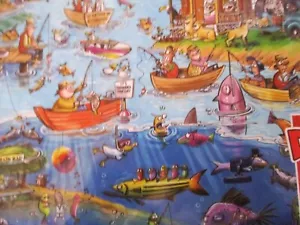 Doodle Town 1.000 Teile Dave Whamond Kunstpuzzle "Gone Fishing" 19,25" x 26,625" - Bild 1 von 6