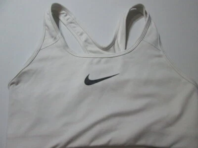 Sujetador Deportivo Nike Talla S Marfil Inalámbrico Sin Forro Espalda Corredora Pullover Dri-Fit Logo Foto 1 de 4