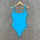 Shein Bodysuit Womens S Small Blue Sleeveless Stretch Bodycon J22216