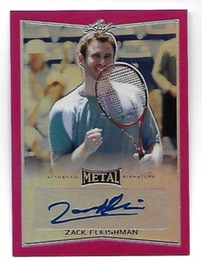 Autógrafo refractor prismático Zack Fleishman 2016 hoja metal tenis rosa 2/10 - Imagen 1 de 2