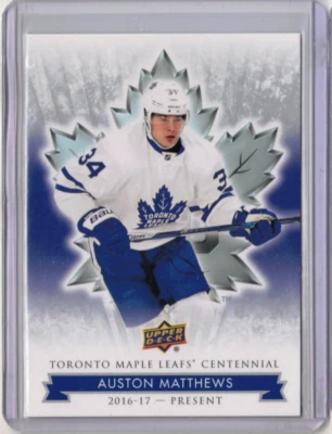 AUSTON MATTHEWS 17/18 Upper Deck Centennial 11 Toronto Maple Leafs 2nd Year Card - Image 1 of 2