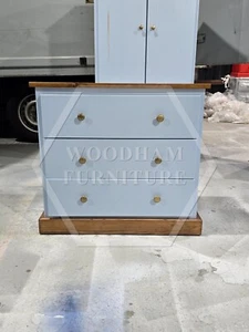 HANDMADE COUNTRY KIDDIES 3 DRAWER CHEST-SKY BLUE/OLD ANTIQUE (NOT FLATPACKED) - Picture 1 of 13