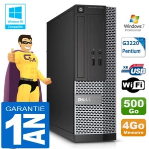 PC DELL 3020 SFF Intel G3220 RAM 4Go Scheibe 500 GB Dvd-Brenner Wifi W7 - Bild 1 von 3