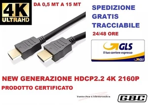 Cavo HDMI 4K 2K Ultra HD da 0,5 a 15 metri High speed TV Monitor Audio Video - Foto 1 di 1