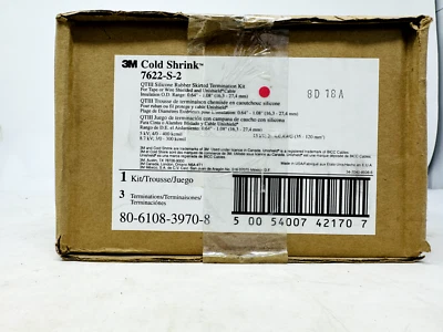 3M 7622-S-2 Encogimiento en Frío QT-III Terminación KIt Cinta Cable Unishield 5-15 kv Foto 1 de 4