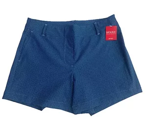 Pantalones Cortos Spanx Sunshine 4" Para Mujer Medianos Geo Scape Pull-On Azul UPF 50+ Nuevos - Imagen 1 de 10
