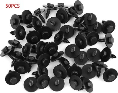 50pcs Black Car Screw Bolt Retainer Liner Under Cover Screw for BMW 07147129160 - Image 1 of 4