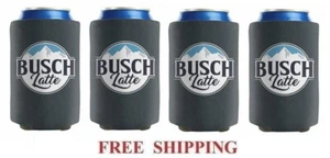 BUSCH LATTE LIGHT 4 12oz BEER CAN COOLERS COOZIE COOLIE KOOZIE HUGGIE BUD NEW - Picture 1 of 1