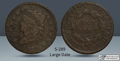 1812 Classic Head Large Cent, S-289, Large Date, Very Good+ Details, Envir C7568 - Image 1 of 3