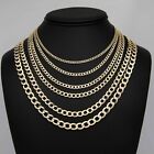 Pave Curb Link Chain 14K Yellow Gold-Plated Sterling Silver 925 All Sizes