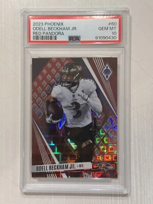 2023 Panini Phoenix #60 Odell Beckham Jr. Red Pandora 01/10 PSA 10 Gem Mint SSP - Image 1 of 2