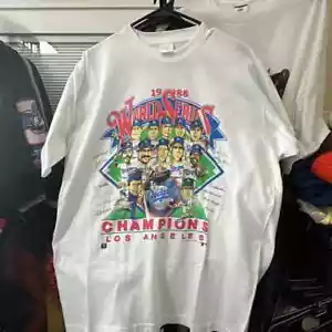 Los Angeles Dodgers MLB Baseball World Series Caricature T shirt HN1273 - Picture 1 of 2