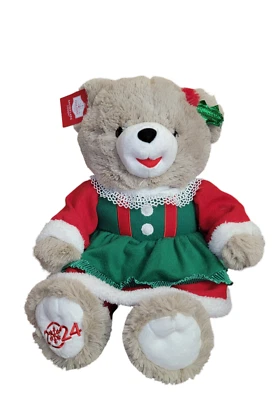 Oso de peluche copo de nieve de vacaciones 2024 niña tostada en rojo Foto 1 de 4