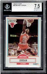 1990-91 Fleer Michael Jordan #26 BGS 7.5 Chicago Bulls HOF Near Mint Plus - Picture 1 of 2