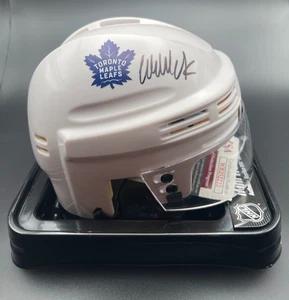 TORONTO MAPLE LEAFS WENDEL CLARK #17  AUTOGRAPHED Signed WHITE Mini helmet JSA! - Picture 1 of 1