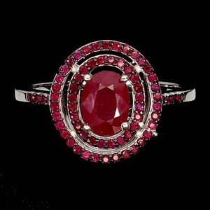 Summer 925 Sterling Silver Ring Oval Ruby 7x5mm Ruby Natural Gemstone Jewelry Si - Picture 1 of 13