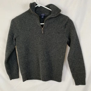 J crew boys medium lambs wool gray heather, quarter zip sweater. Gorgeous! - Picture 1 of 6
