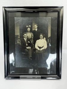 ATQ 1900's Matted & Framed Family of Adults Portrait Photo 8x10” Black & White - Picture 1 of 9