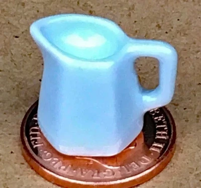 Maison de Poupées Céramique Cruche De Lait Fait Main 6 Face Blanc 1:12 Échelle S - Photo 1/4