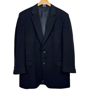 Jos A Bank 44 Long 100% Cashmere Black Mens Blazer Jacket Gordon Office Fall - Picture 1 of 8