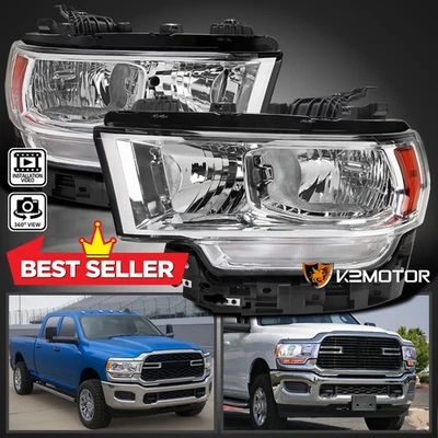 Fits 2019-2024 Dodge Ram 2500 3500 Replacement Headlights Headlamps Left+Right Foto 1 de 4