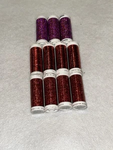 Sulky 40wt Embroidery Thread 11 Spools Of Various Metallic Red And Purple - Picture 1 of 3