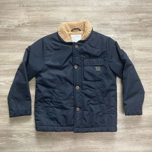 Zara Kids Jungen Marine Mantel Sherpa gefüttert Softshell Jacke Taschen Flieger Gr. 7 - Bild 1 von 12