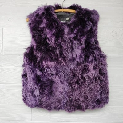 Rolo & Ale Rolando Santana Purple Fur Vest Womens Size Medium — 第 1/4 张图片